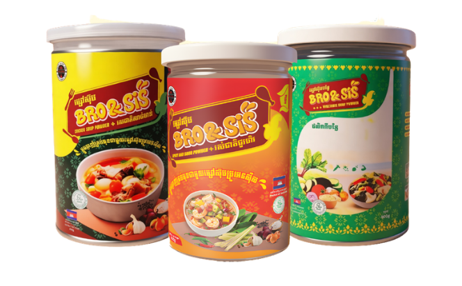 Bro & Sis soup powder cans